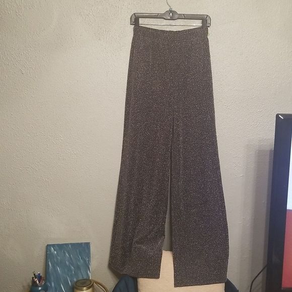 Rokoko Wide Leg Metallic Black Multicolored High Waist Pants Sz. Small - Picture 5 of 14